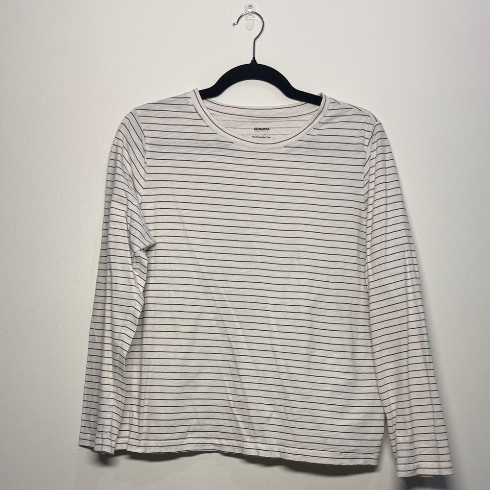 Sonoma Black and White Striped Tee